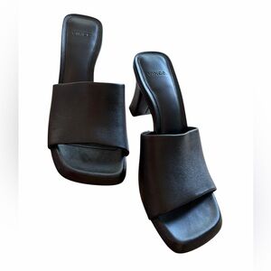 Elegant Vince Lulu leather slide heels sz 8